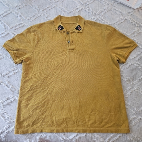 Gucci Kids Yellow Cotton Panther Embroidery Polo Kids XXL - Picture 2 of 15